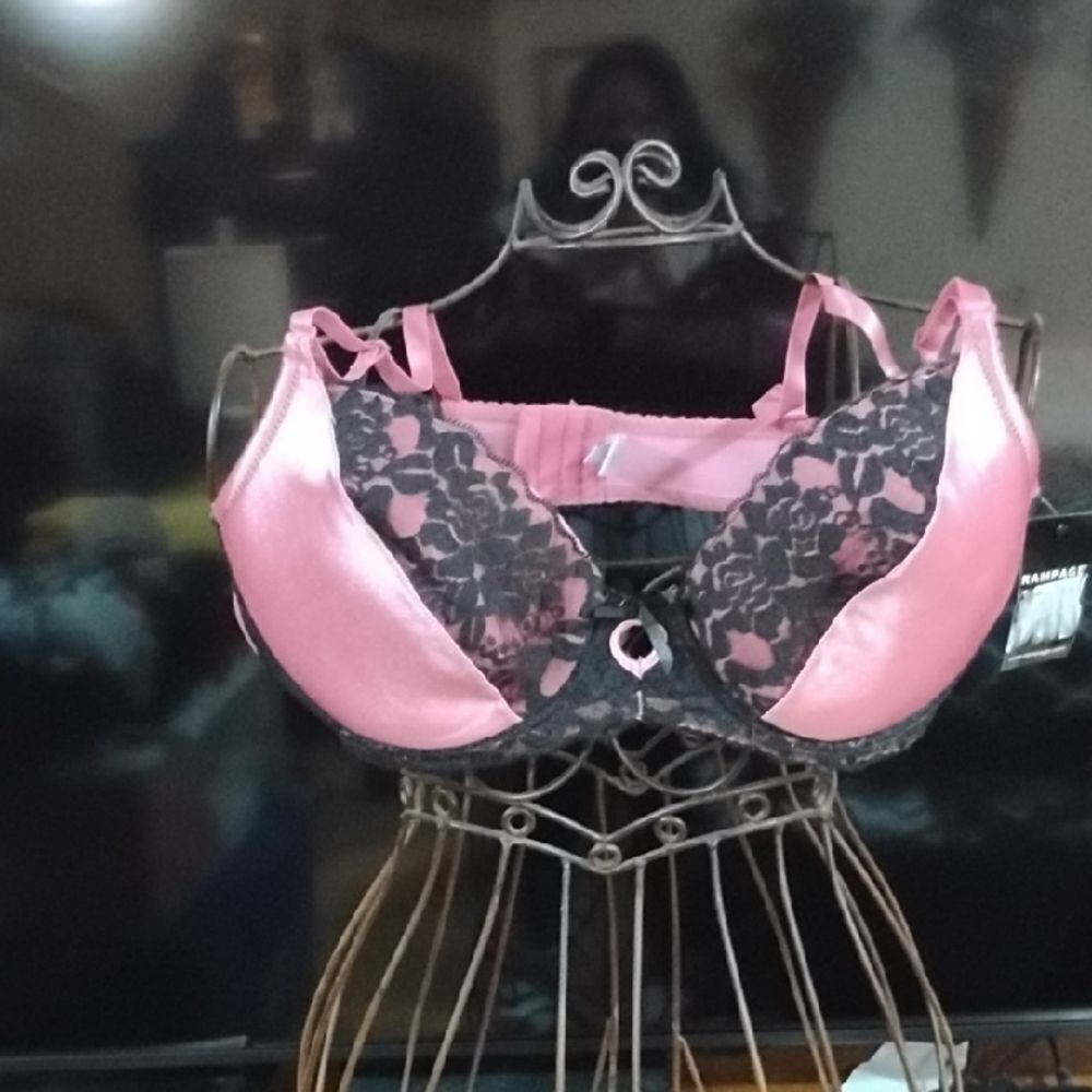 Rampage Pink and Black Lace Bra